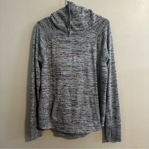 ATHLETA Sweatshirt Womens Medium Gray Long Sleeve Drawstring Cowl Neck Pullover